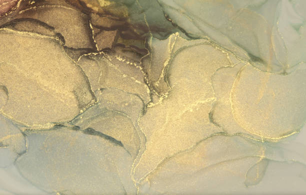istock Abstract  beige and brown watercolor Alcohol ink with gold glitter horizontal  panting background. Marble texture. 2168993392