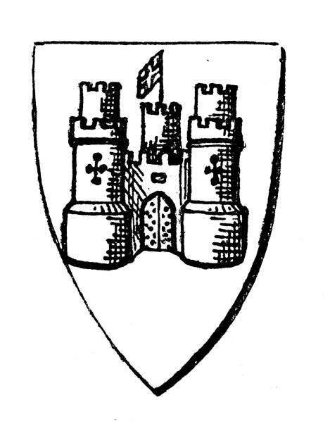 Heraldry coat of arms and flag elements: Common charges, Castle