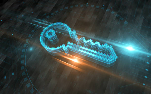 istock Cyber security with key symbol digital concept 3d illustration 2169000299
