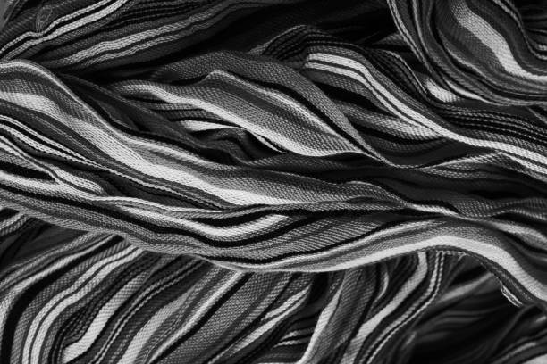 istock Abstract black and white wave strip texture fabric background. 2169002472