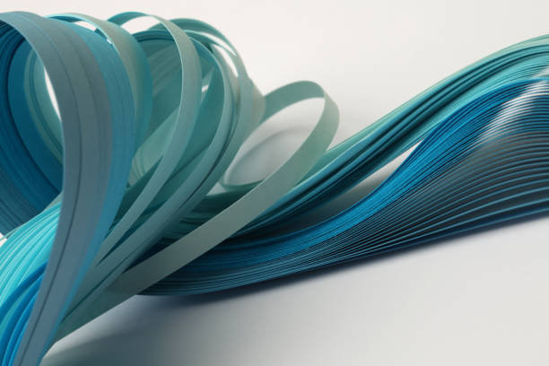 istock Soft focus Abstract texture blue color strip wave paper line copy space background. 2169003314