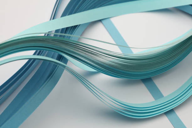 istock Soft focus Abstract texture blue color strip wave paper line copy space background. 2169003318