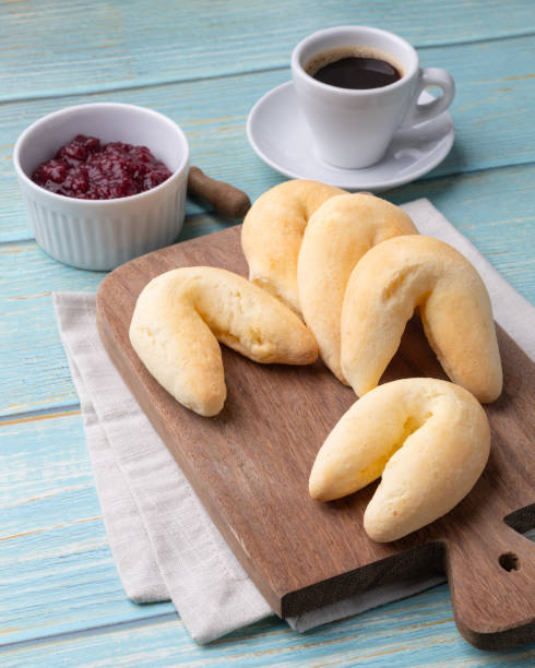 istock Chipas, typical south american cheese bun with coffee and jam 2169010394