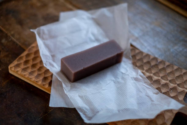 Wagashi Yokan (Japanese sweet bean jelly).