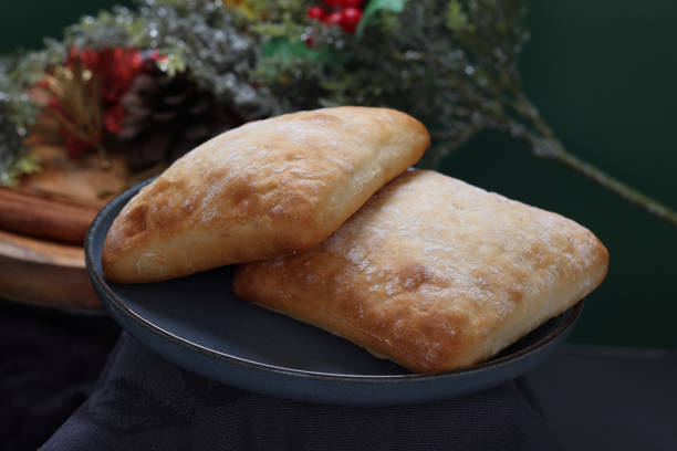 Freshly baked bread amongst Christmas Decoration