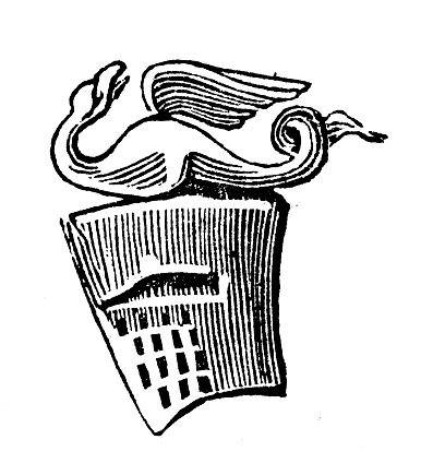 Ilustración de Escudo Heráldico Y Elementos De La Bandera Escudo Del