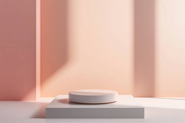 istock Minimalistic 3D mockup product display. Product podium. Neomorphism style. soft tones. 2169027780