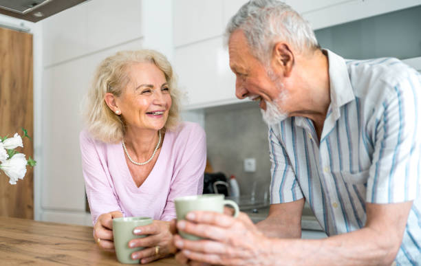 istock Senior couple in love drinking coffee together 2169030264