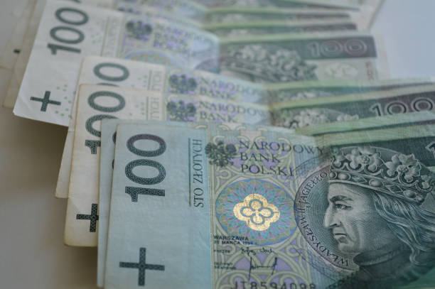 istock Polish Zloty Banknotes on White Background 2169034271