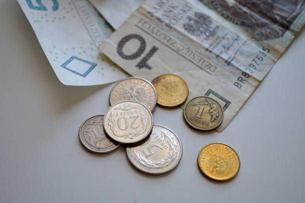 istock Polish Zloty Banknotes on White Background 2169034324