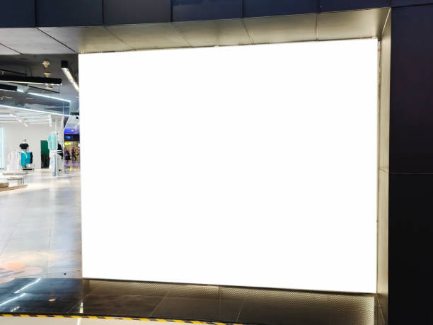 istock Mockup horizontal blank billboard advertising in shopping mall 2169037119