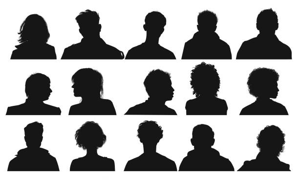 istock Diverse Human Silhouettes: Profiles and Hairstyles in Black and White 2169040020