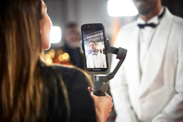 Influencer taking interview of celebrity