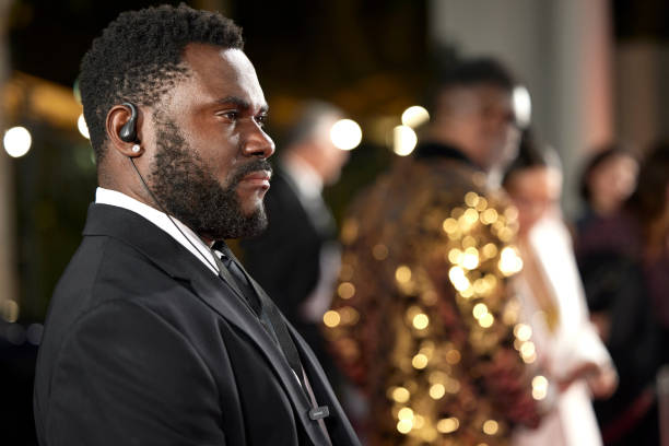 istock Focused bodyguard at red carpet event 2169043904