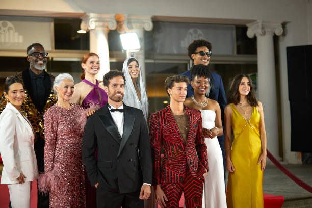 istock Actors posing together at red carpet 2169044071