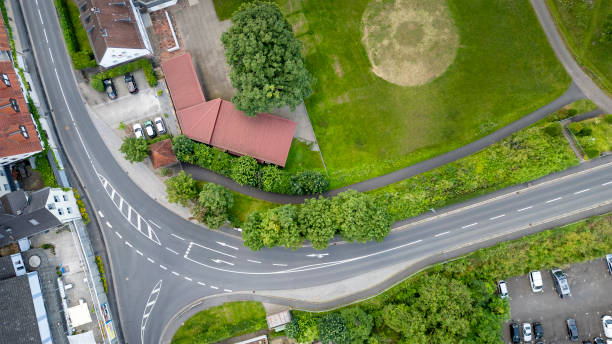 istock Traffic junction - aerial view 2169052108