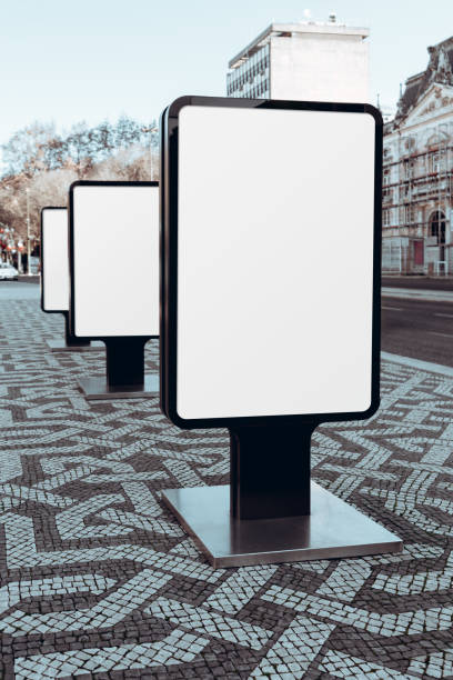 istock Blank billboards on urban sidewalk 2169053665