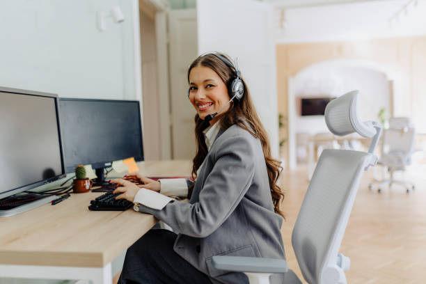 istock Woman working at call center 2169064707