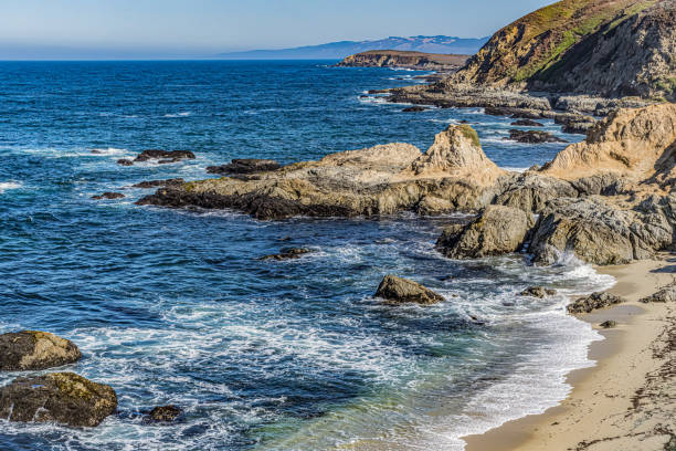 Sonoma County coast with the Pacific Ocean and waves at Bodega Head. Sonoma Coast State Park. Bodega Head State Park.