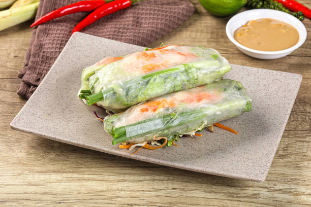 istock Vietnamese spring roll with prawn and salad 2169074137