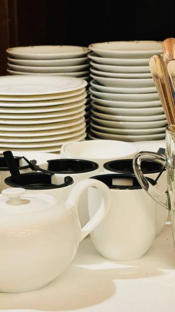 istock Stacks of coffee dishes 2169077778