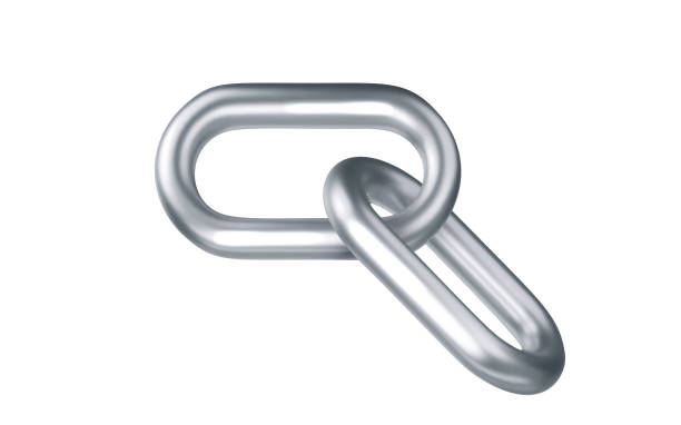 istock Silver metal chain. Realistic vector chain isolated. Futuristic  shape vector of chrome element 2169079950