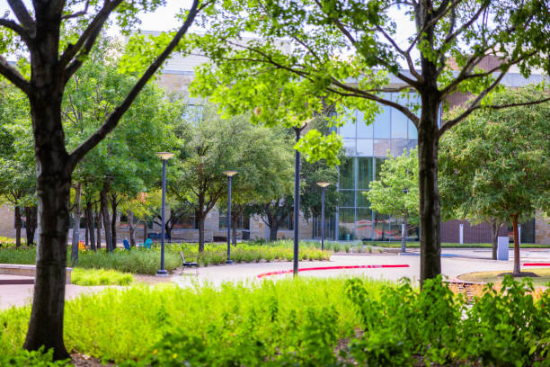 istock Greenery in a business park with a pop of red 2169081713