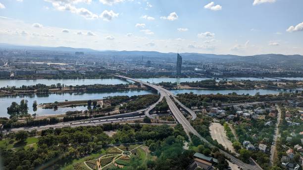 istock Panoramic View of Vienna with the Danube River 2169083801