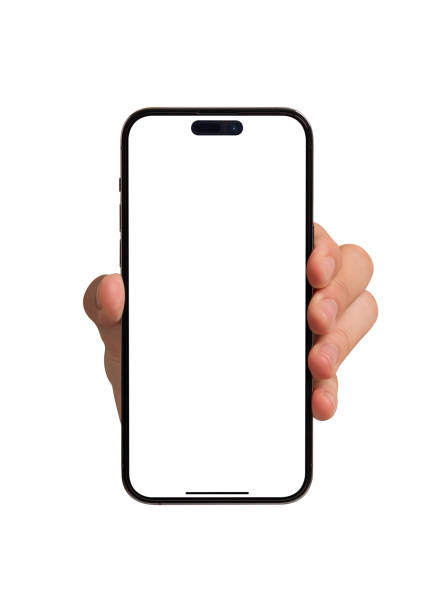 istock Hand showing smartphone with blank screen isolated on white background. Concepts for business finance, Concept technology, Concept product advertising and Concept marketing. Image high quality for you 2169135559