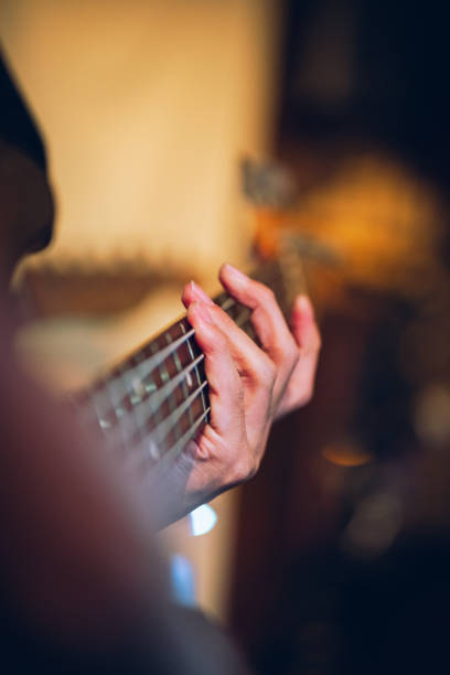 istock Hand of the bassist. 2169138038