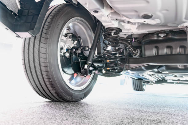 istock MPV car suspension and rear drive shaft. 2169150572