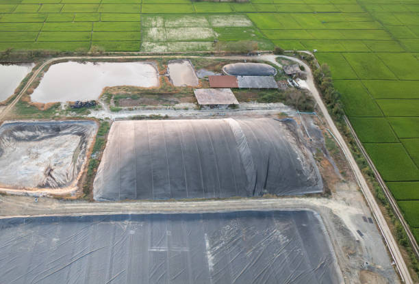 istock Covered lagoon digester for biogas production from poultry farm. 2169150588