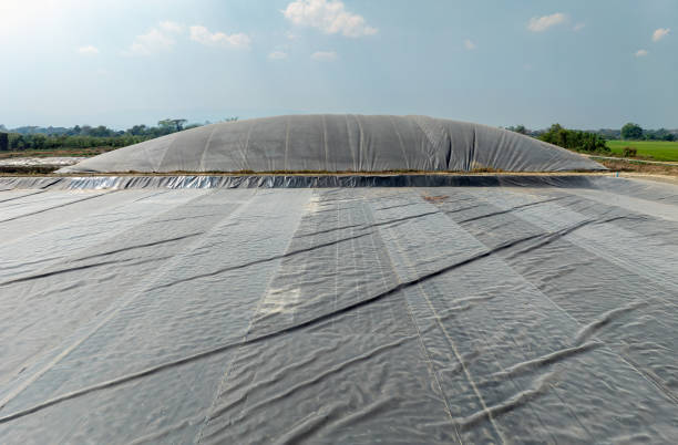 istock Covered lagoon digester for biogas production from poultry farm. 2169150589