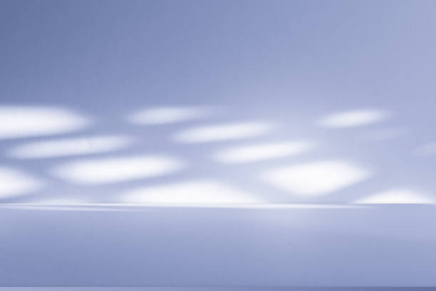 istock Studio style background wall decoration presentation uses white and blue tones. with shadows cast from a nearby window, concept creating a decorative 2169160170