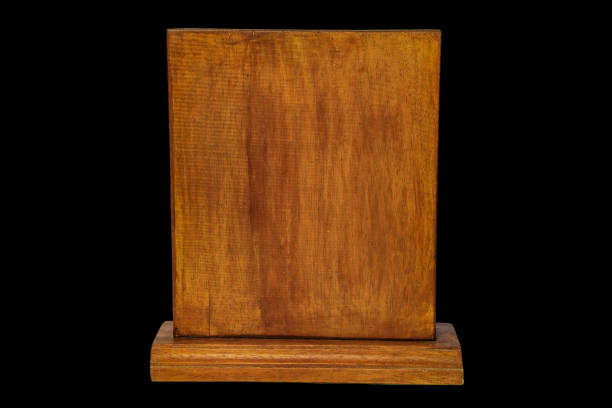 istock Texture wooden frame standing isolated on black background with clipping path 2169171414