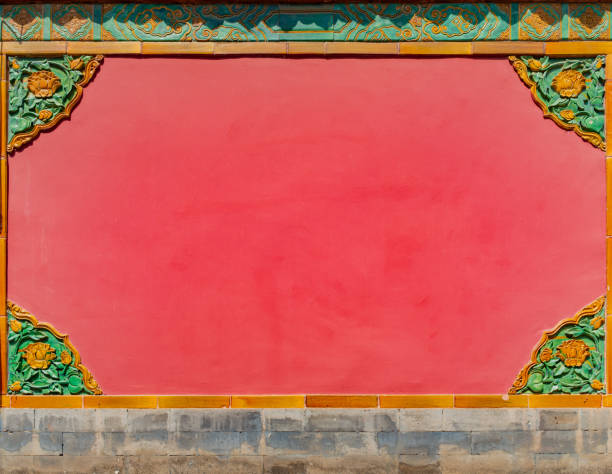 Forbidden City Chinese style red wall blank backgrounds