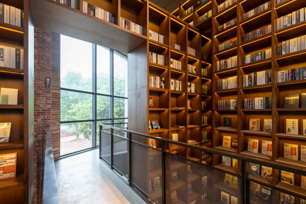istock A modern library with rows of bookshelves indoors 2169180338
