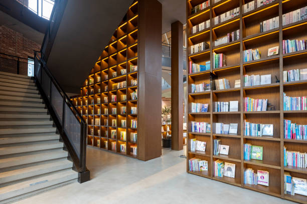 istock A modern library with rows of bookshelves indoors 2169180365