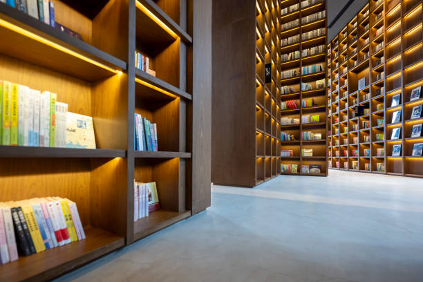 istock A modern library with rows of bookshelves indoors 2169180368