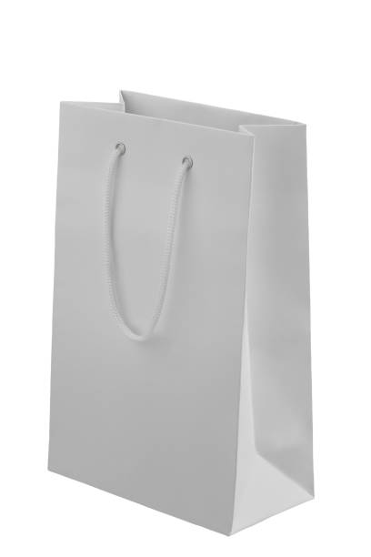 istock gift bag with hard paper handles, isolate on a white background 2169181567