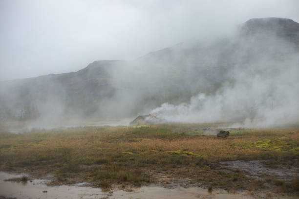 Geyser in Iceland. NAture and travel destinations