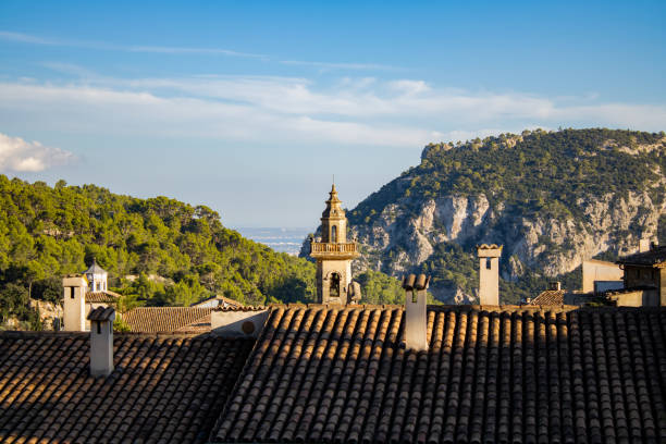 Clay tiles rooftop, full frame view suitable for backgrounds. Ourense province ,Galicia, Spain.