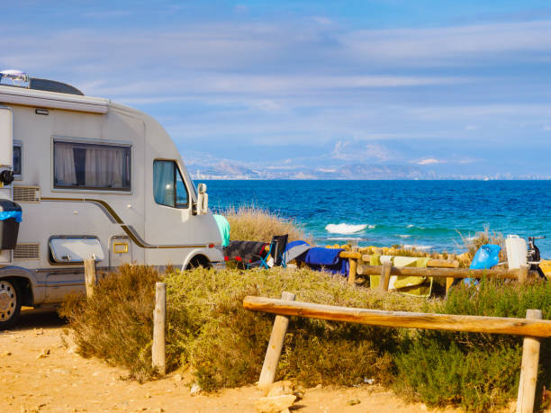 istock Camper on beach, camping on nature 2169189838