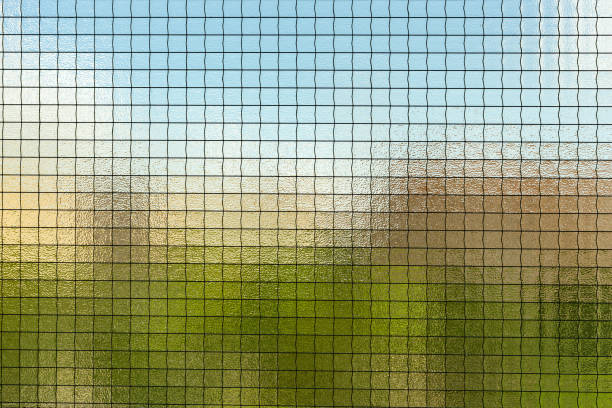 Spain. Mosaic Frosted Glass Window Capturing Soft, Blurred Color Reflections
