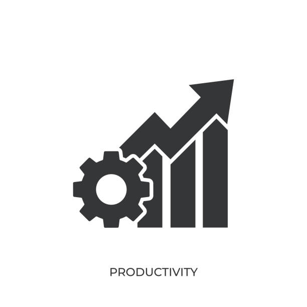 illustrazioni stock, clip art, cartoni animati e icone di tendenza di productivity glyph solid icon. solid icon that can be applied anywhere, simple, pixel perfect and modern style - abilità