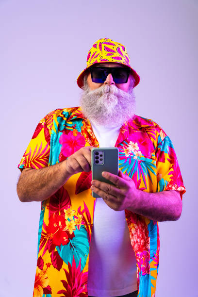 istock Funny senior old man with gray beard portrait in studio 2169194597