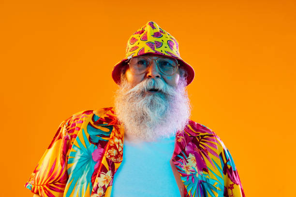 istock Senior old man with gray beard portrait in studio 2169194844