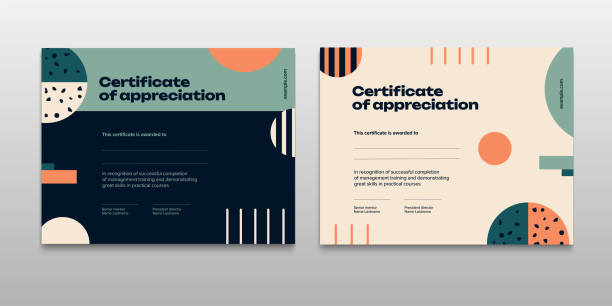 istock Certificate of appreciation template design. Elegant business diploma layout for training graduation or course completion. Vector background illustration. 2169198886