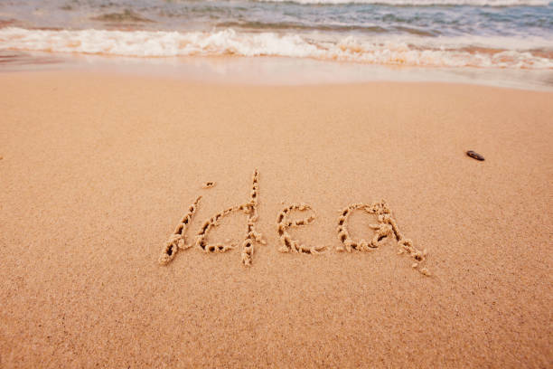 istock the inscription Idea on the seashore with palm trees 2169198931