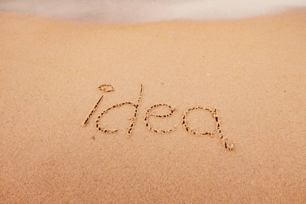 istock the inscription Idea on the seashore with palm trees 2169199022